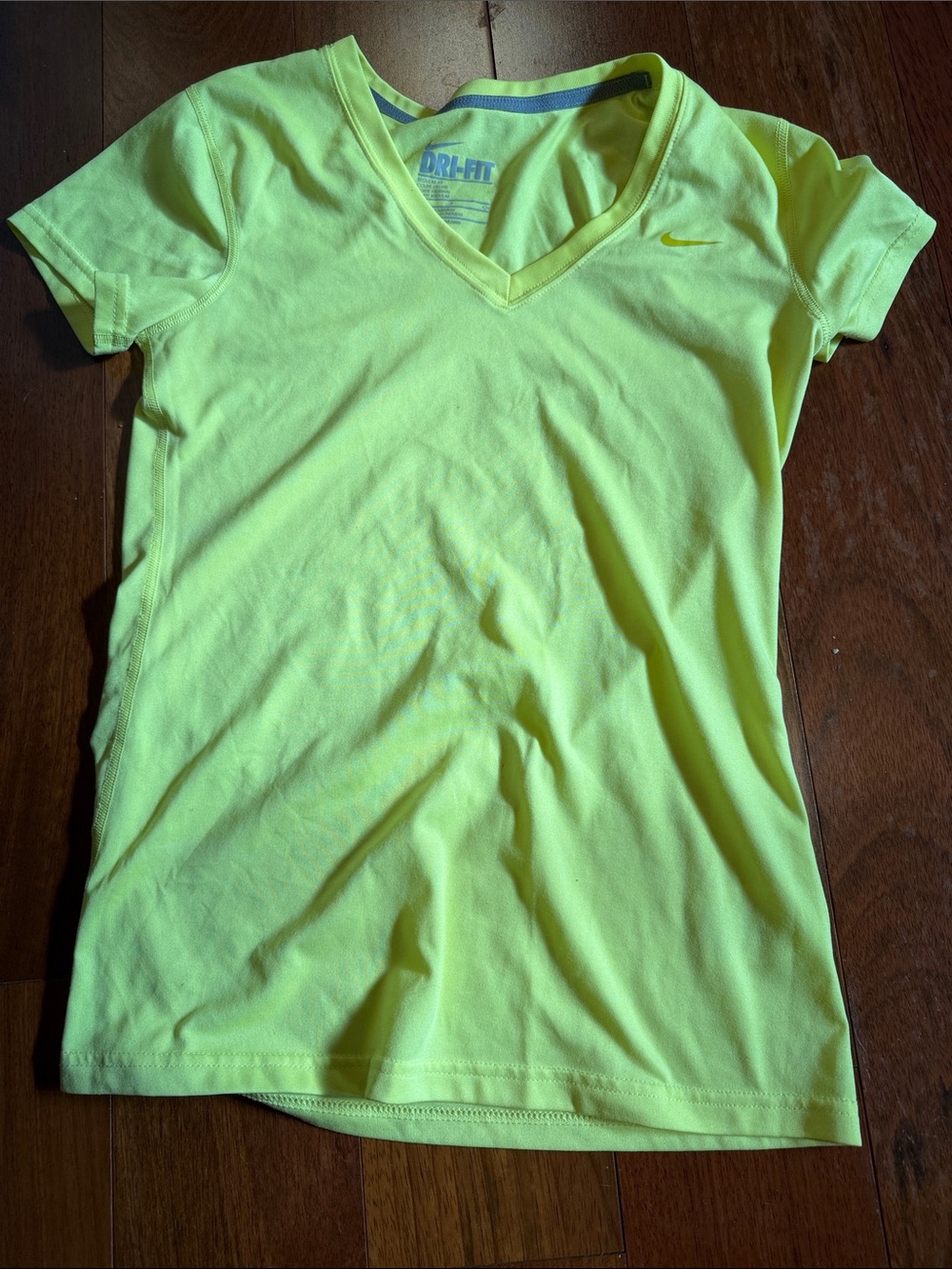 Nike Neon Yellow V-Neck Dri-FIT Workout Top